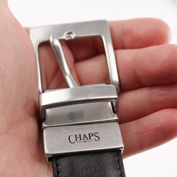 Chaps Mens Dress Belt Size 36 Reversible Black Brown Business Casual 1 1/4 Inch - Picture 13 of 15